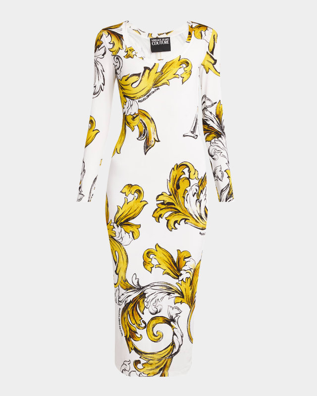 Long-Sleeve Bodycon Midi Dress